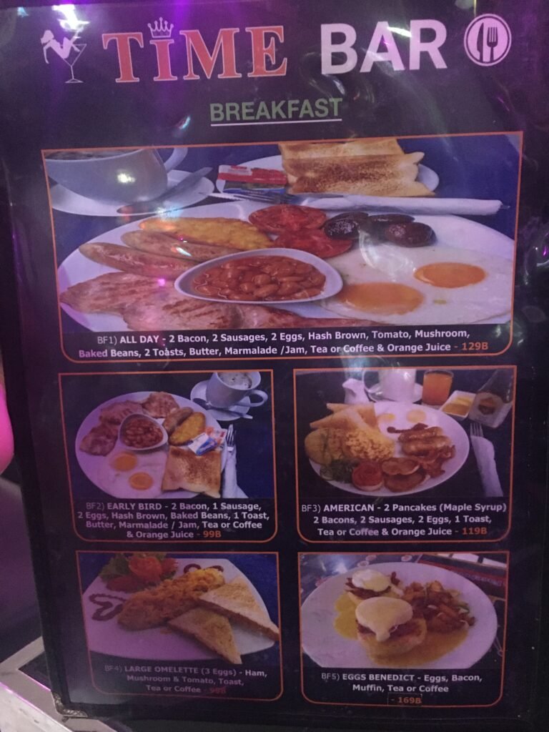 Time Bar Breakfast Menu