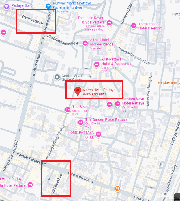 March Hotel Pattaya - Location