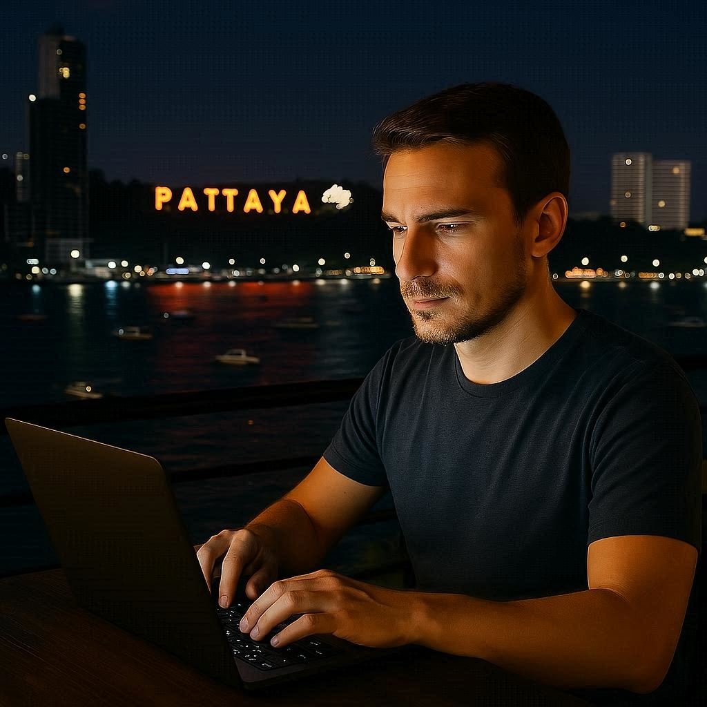 Working at night in Pattaya
